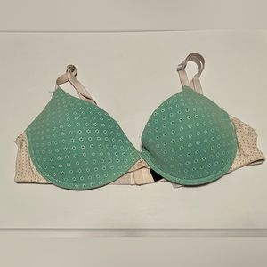 ❗️Size 34c mint green with white flowers bra padded lined